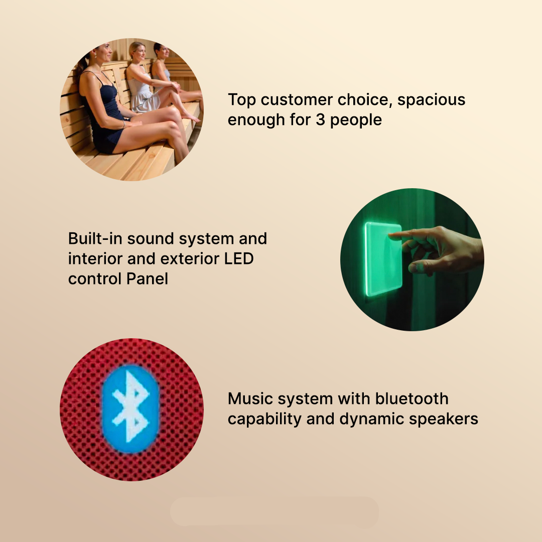 Dynamic "Bellagio" 3-person Low EMF FAR Infrared Sauna - DYN-6306-02