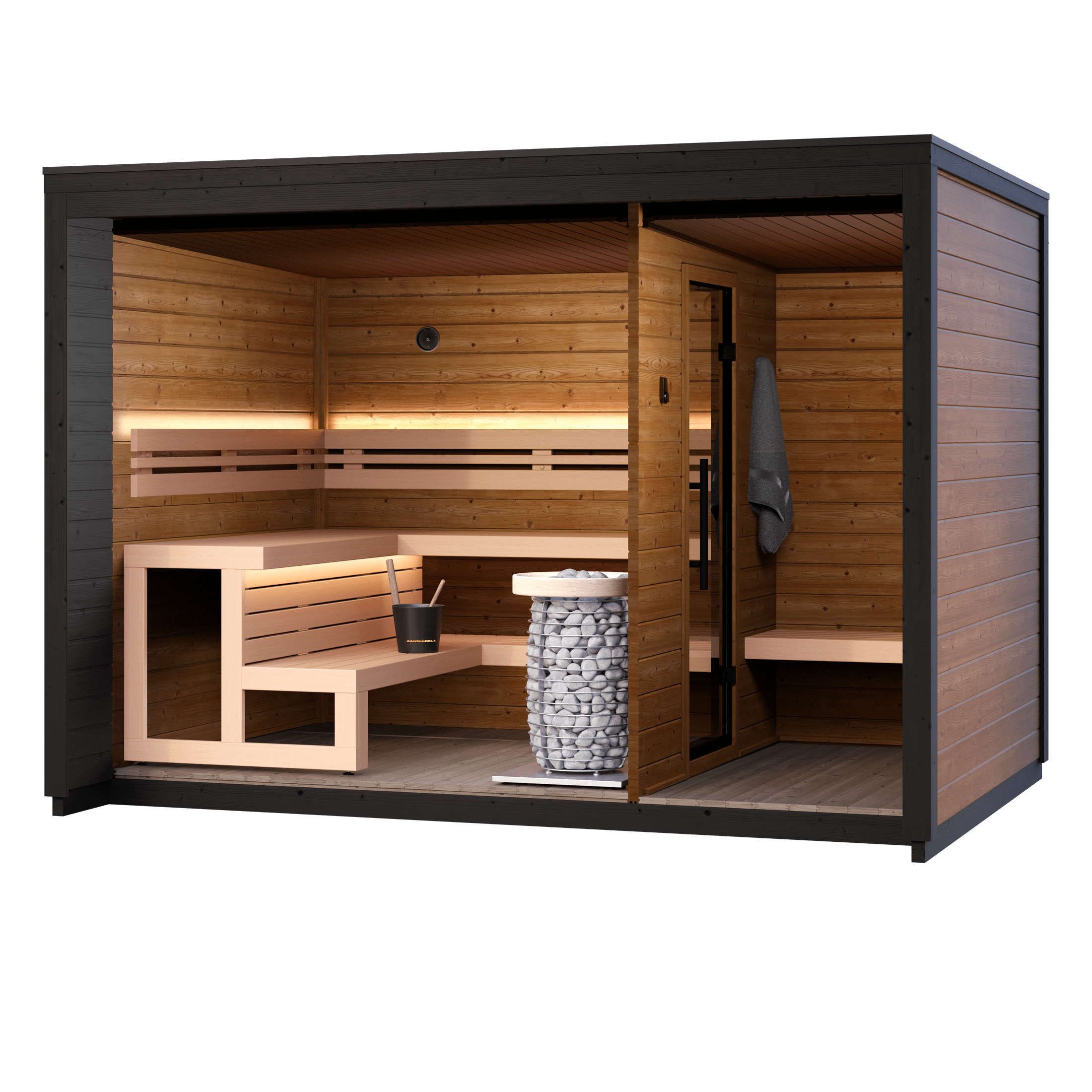 Leil Patio M 5 Person Outdoor Sauna with Changing Room