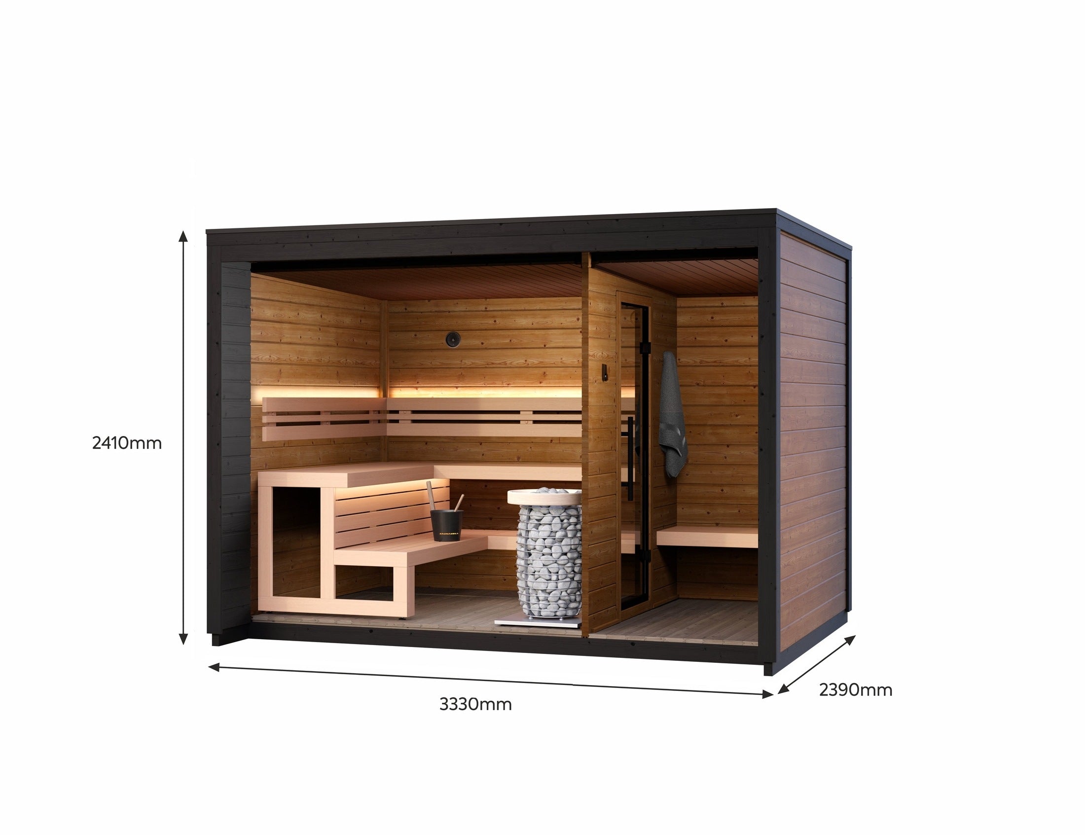Leil Patio M 5 Person Outdoor Sauna with Changing Room
