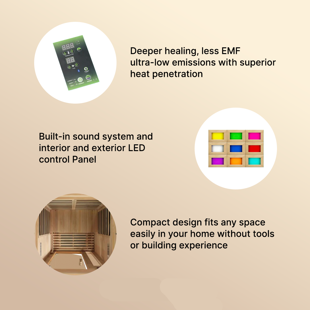 Dynamic "Barcelona" 1-2-person Low EMF FAR Infrared Sauna DYN-6106-01