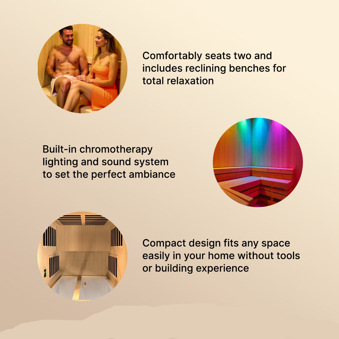 Dynamic Santiago Elite 2-person Ultra Low EMF FAR Infrared Sauna - DYN-6209-02 Elite
