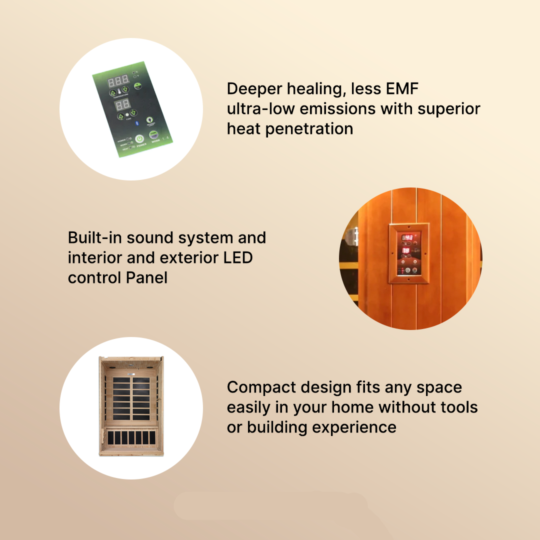 Dynamic "Venice" 2-person Low EMF FAR Infrared Sauna DYN-6210-01